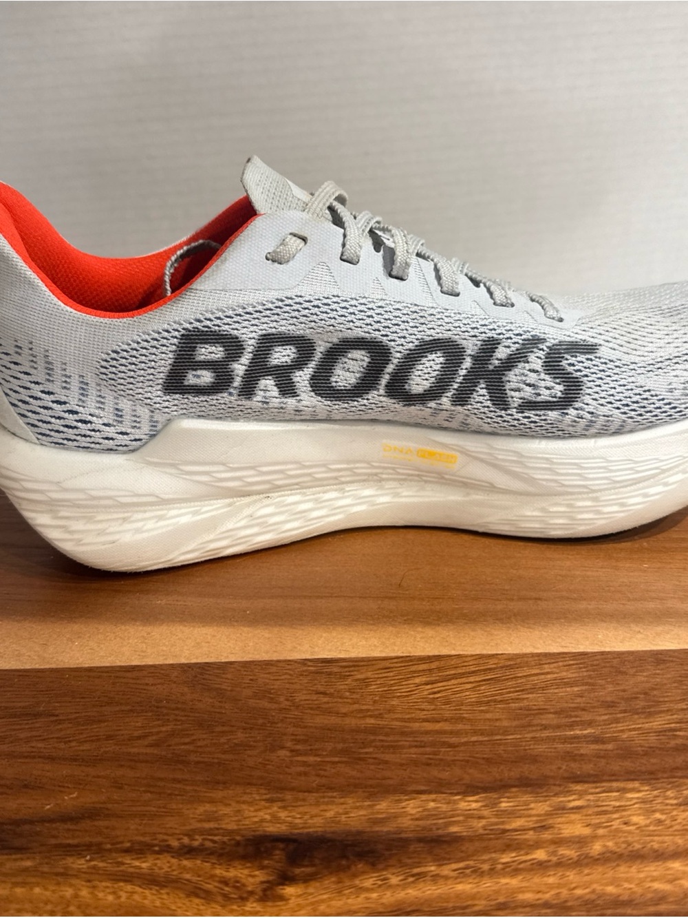 Brooks Hyperion Max Women's Running Shoes - White with Orange and Yellow Accent - Picture 15 of 16